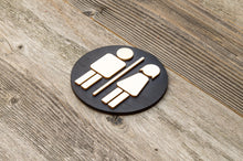 Załaduj obraz do przeglądarki galerii, Round Unisex Restroom Door Sign