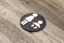 Load image into Gallery viewer, Round Women & Baby Changing Station Restroom Door Sign