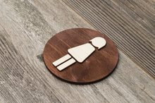 Load image into Gallery viewer, Round Women Restroom Door Sign