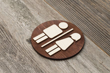 Załaduj obraz do przeglądarki galerii, Round Unisex Restroom Door Sign