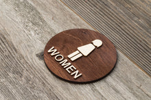 Załaduj obraz do przeglądarki galerii, Round Women Restroom Door Sign