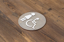 Load image into Gallery viewer, Round Women & Handicapped Restroom Door Sign