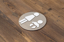 Load image into Gallery viewer, Round Women & Baby Changing Station Restroom Door Sign