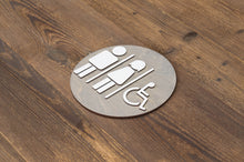 Załaduj obraz do przeglądarki galerii, Round Unisex & Handicapped Restroom Door Sign