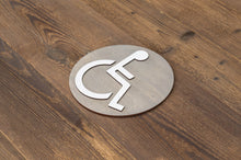 Załaduj obraz do przeglądarki galerii, Round Handicapped Restroom Door Sign