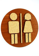 Załaduj obraz do przeglądarki galerii, Round Cork Insert Toilet Door Sign