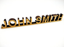 Załaduj obraz do przeglądarki galerii, Personalised Bamboo Wood Desk Name Plate