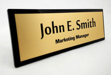 Load image into Gallery viewer, Personalised Acrylic Name Plate with brushed brass effect.