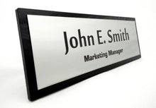 Load image into Gallery viewer, Personalized Acrylic Name Plate with matte aluminium effect.
