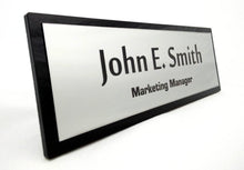 Load image into Gallery viewer, Personalized Acrylic Name Plate with matte aluminium effect.