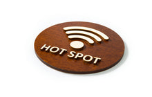 Załaduj obraz do przeglądarki galerii, Hot Spot, Wi-Fi, Internet Sign. Wooden door or wall sign.