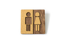 Załaduj obraz do przeglądarki galerii, Unisex Wood & Cork Toilet Door Sign