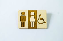 Załaduj obraz do przeglądarki galerii, Men / Women and Disabled Toilet Door Sign