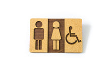 Załaduj obraz do przeglądarki galerii, Wood & Cork Unisex and Disabled Toilet Door Sign