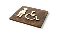 Załaduj obraz do przeglądarki galerii, Women & Disabled Toilet Door Sign