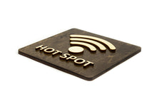 Załaduj obraz do przeglądarki galerii, Hot Spot, Wi-Fi, Internet Sign. Wooden door or wall sign.
