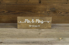 Załaduj obraz do przeglądarki galerii, Mr and Mrs Sign, Establishment Date Sign Freestanding or Hanging Sign