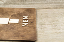 Load image into Gallery viewer, Men Toilet Door Sign With Braille Dots