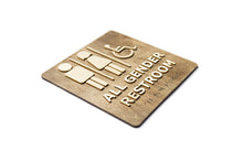 Załaduj obraz do przeglądarki galerii, All Gender Restroom, Toilet Door Sign With Braille Dots