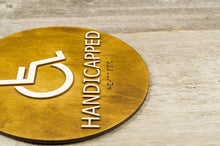 Załaduj obraz do przeglądarki galerii, Handicapped Restroom, Toilet Door Sign With Braille Dots