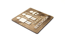 Załaduj obraz do przeglądarki galerii, Family Restroom, Toilet Door Sign With Braille Dots