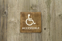 Load image into Gallery viewer, Accessible Restroom, Toilet Door Sign With Braille Dots

