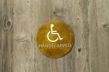 Załaduj obraz do przeglądarki galerii, Handicapped Restroom, Toilet Door Sign With Braille Dots