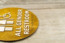 Załaduj obraz do przeglądarki galerii, All Gender Restroom, Toilet Door Sign With Braille Dots