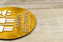 Załaduj obraz do przeglądarki galerii, Family Restroom, Toilet Door Sign With Braille Dots