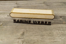 Załaduj obraz do przeglądarki galerii, Personalised Wooden Desk Name Plate. Custom last name plate.