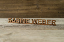 Załaduj obraz do przeglądarki galerii, Personalised Wooden Desk Name Plate. Custom last name plate.