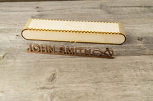 Load image into Gallery viewer, Personalised Wooden Desk Name Plate. Infinity Anchor. Custom last name plate.
