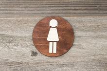 Załaduj obraz do przeglądarki galerii, Round Women Restroom Door Sign