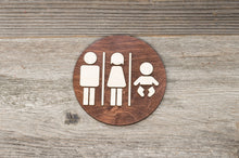 Załaduj obraz do przeglądarki galerii, Round Unisex & Baby Changing Station Restroom Door Sign