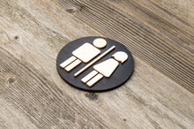 Załaduj obraz do przeglądarki galerii, Round Unisex Restroom Door Sign