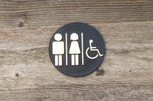 Załaduj obraz do przeglądarki galerii, Round Unisex & Handicapped Restroom Door Sign