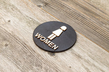 Załaduj obraz do przeglądarki galerii, Round Women Restroom Door Sign