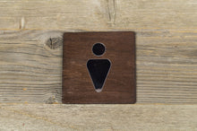 Załaduj obraz do przeglądarki galerii, Men Restroom Door Sign With Mirror Insert