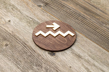 Załaduj obraz do przeglądarki galerii, Round Staircase up sign. Stairway plate.