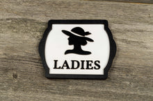 Załaduj obraz do przeglądarki galerii, Retro Style LADIES Wooden Restroom Door Sign
