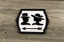 Załaduj obraz do przeglądarki galerii, Retro Style Restrooms to the left Door Sign