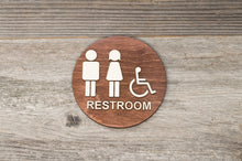 Załaduj obraz do przeglądarki galerii, Round Unisex & Handicapped Restroom Door Sign