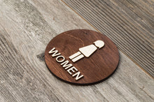 Załaduj obraz do przeglądarki galerii, Round Women Restroom Door Sign