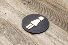 Load image into Gallery viewer, Round Women Restroom Door Sign