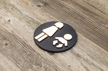 Load image into Gallery viewer, Round Women & Baby Changing Station Restroom Door Sign