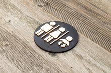Załaduj obraz do przeglądarki galerii, Round Unisex & Baby Changing Station Restroom Door Sign
