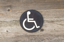 Załaduj obraz do przeglądarki galerii, Round Handicapped Restroom Door Sign