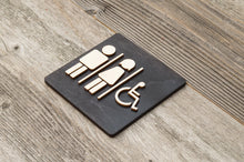 Załaduj obraz do przeglądarki galerii, Unisex & Handicapped Restroom Door Sign.