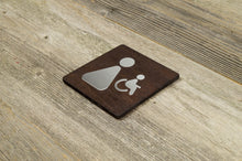 Load image into Gallery viewer, Women & Handicapped Restroom Door Sign With Mirror Insert.