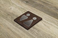 Załaduj obraz do przeglądarki galerii, Unisex Restroom Door Sign With Mirror Insert